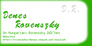 denes rovenszky business card